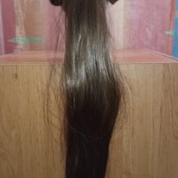 Нова перука /права дълга опашка с шнола в светлокестеняво 68 см , снимка 3 - Аксесоари за коса - 38180848