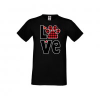 Мъжка тениска Свети Валентин Love Dog Paw, снимка 1 - Тениски - 35649959