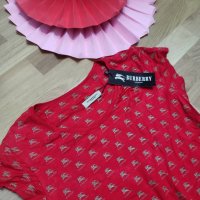 Червена тениска Burberry London , снимка 2 - Тениски - 30489303