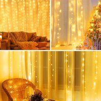 Нови 300 LED феерични светлини завеса за спалня 8 режима Декорация Дом Украса, снимка 5 - Други - 42517331