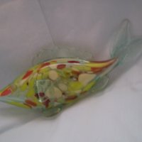Стара фигура на риба многоцветно стъкло, снимка 4 - Антикварни и старинни предмети - 36913273