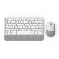 2 в 1 Комплект клавиатура и мишка Безжични Delux K3300G+M520GX Сребрист, снимка 1 - Клавиатури и мишки - 39067005