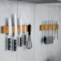 Магнитна дървена  поставка за ножове, снимка 5 - Аксесоари за кухня - 36996727