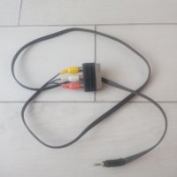 Аудио видео кабел Stereo Jack 3.5mm- 3xRCA 1 метър и преходник Scart, снимка 1 - Други - 38887422