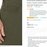 Нов мъжки панталон, дънки Goodthreads 29W/29L, памук, нов, снимка 2 - Панталони - 31803368