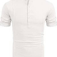 Мъжка ежедневна риза с къс ръкав в стил Henley, 5цвята - 023 - 023, снимка 6 - Ризи - 39222692
