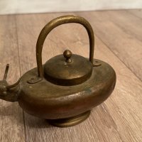 Античен меден чайник, бик– малък, масивен!, снимка 6 - Антикварни и старинни предмети - 44248243