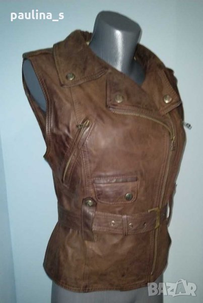 Естествен набук / рокерски елек "itinerance" / малък размер , снимка 1