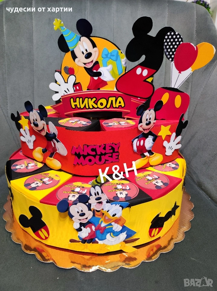 Картонена торта Мики маус , снимка 1
