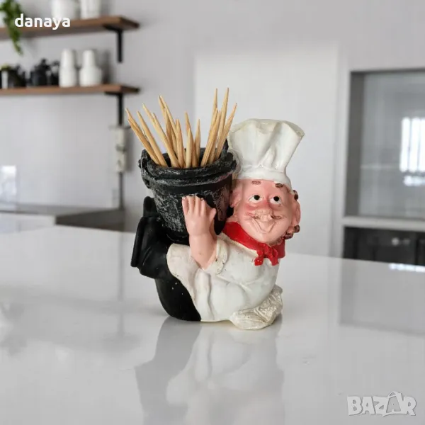 5911 Поставка за клечки за зъби Готвач, 8x7cm, снимка 1