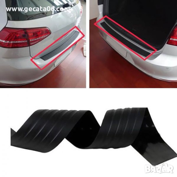 Защитна гумена лайсна за задна броня черна, снимка 1