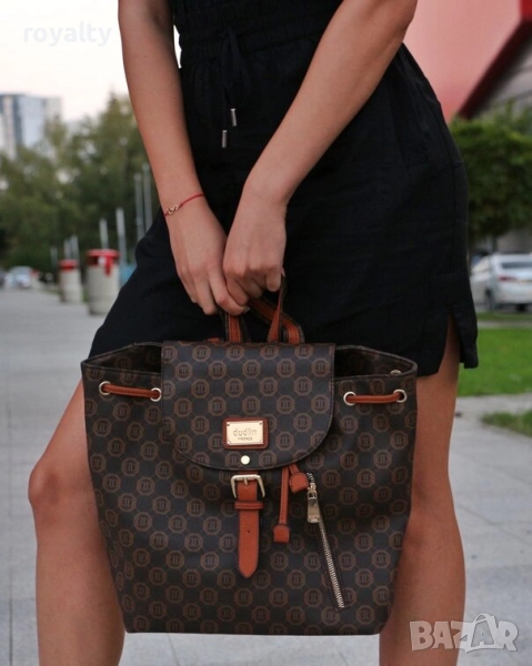 Дамска раница DUDLIN - кафява кожа, снимка 1