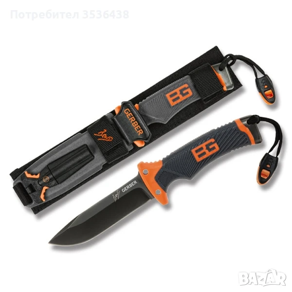 BearGrylls Ultimate Fine Edge нож за оцеляване със свирка, снимка 1