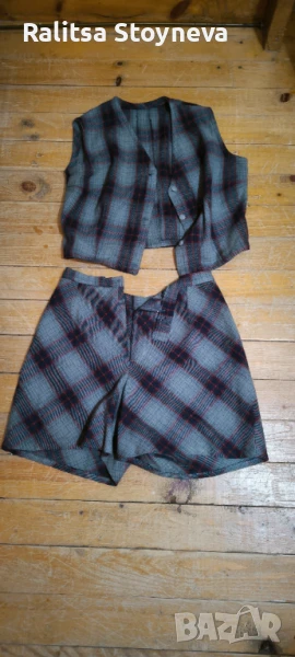Костюм с къси панталонки и елек, снимка 1