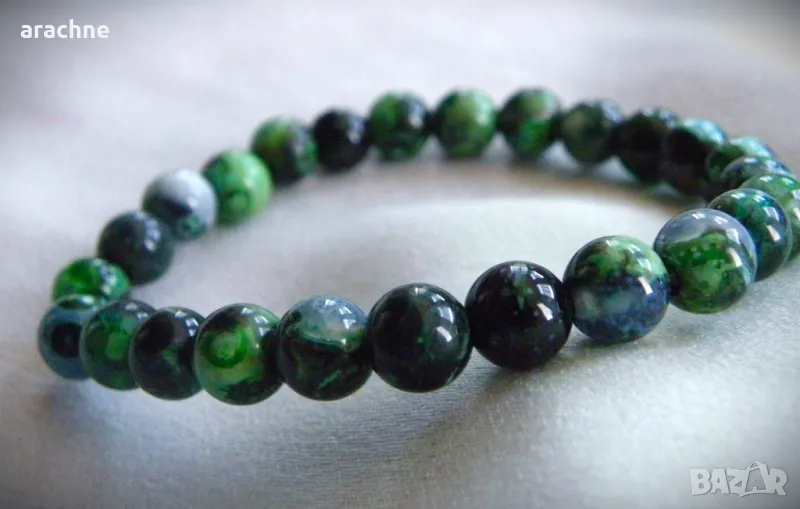 Гривна от разноцветен саянски нефрит, Русия, снимка 1