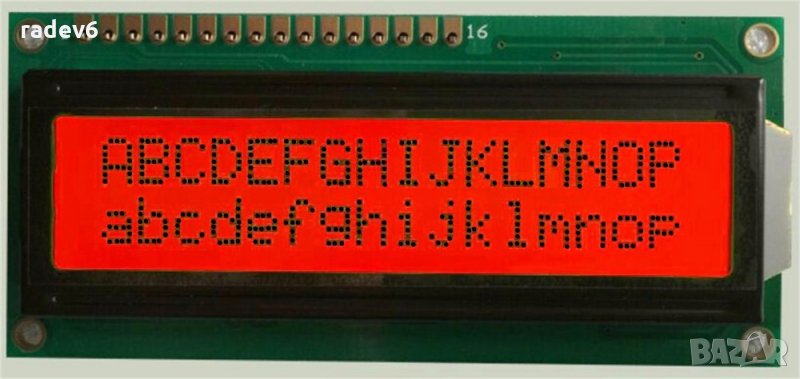 LCD 1602 дисплей с червен фон и черен шрифт, снимка 1
