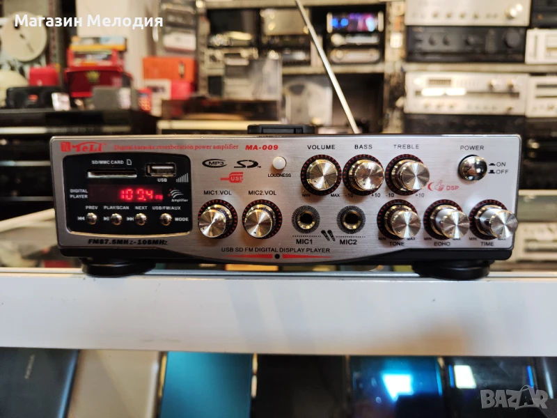 Ресийвър TELI MA-009 USB Има радио, usb, sd card, aux, два микрофонни входа, mp3. С дистанционно. В , снимка 1