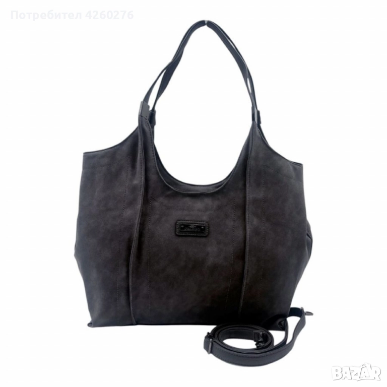 Дамска чанта от еко велур и к. – елегантен и практичен модел , снимка 1