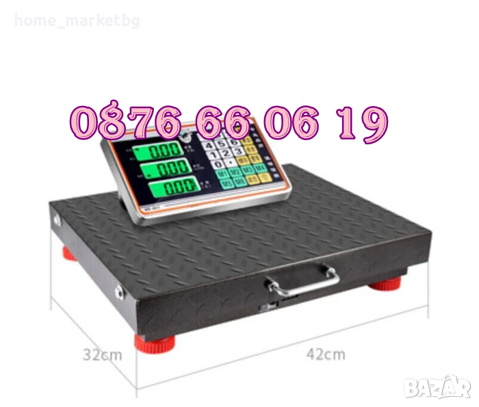 Безжичен кантар до 100 кг, безжична везна с платформа 32 x 42см, снимка 1