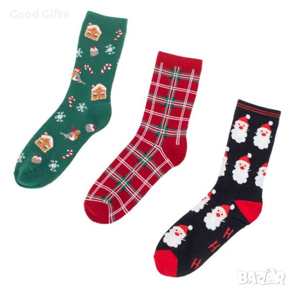 3 чифта Коледни чорапи Дядо Коледа, 36-42н, снимка 1