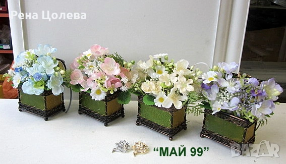 Цветя+брошка глава на кон в ковчеже, снимка 1