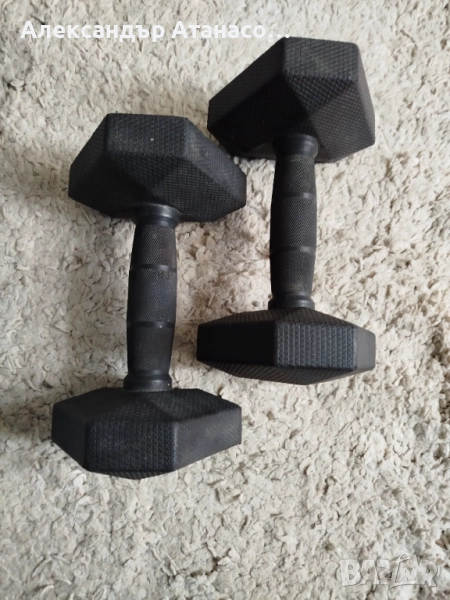 Тежести за силови тренировки, 5 кг всеки, 3 бр. много добро състояние, снимка 1