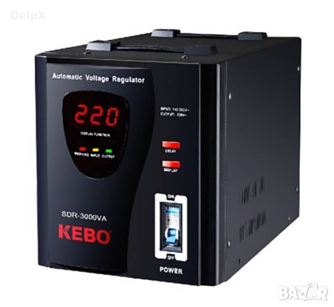 Стабилизатор на напрежение с релета SDR-3000 140VAC/260VAC 220VAC 3000VA, снимка 1