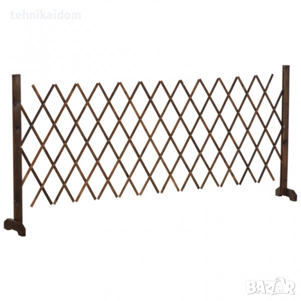Ограда дървена разтегателна Outsunny внос от Германия, снимка 1