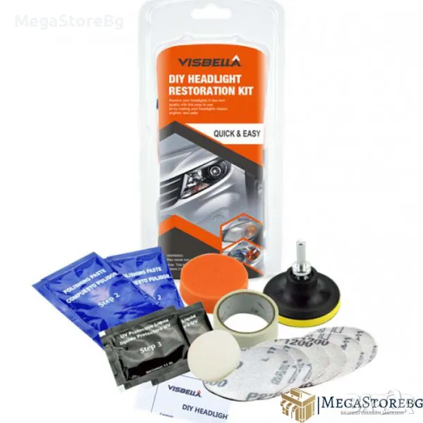 Комплект за полиране на фарове Visbella 182035, снимка 1