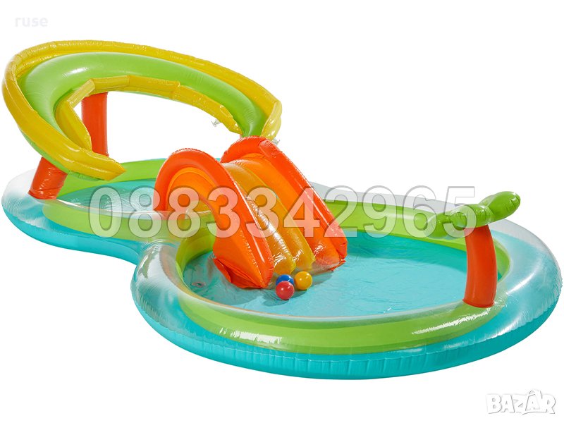 НОВИ! Голям детски басейн с пързалка / Център за игра / 308 литра, снимка 1