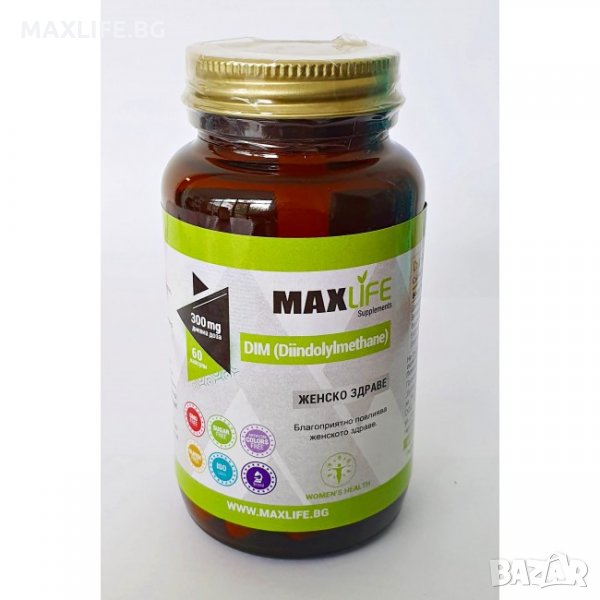 Хранителна добавка Dim (Diindolymethane) 100 мг 60 капс - MAXLIFE Supplements, снимка 1