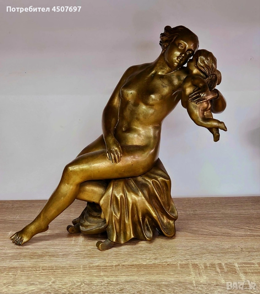 бронзова склуптора на Венера и Купидон от 19-mu Bek. , снимка 1