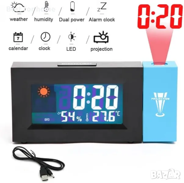 Прожекционен будилник Nicoone, снимка 1