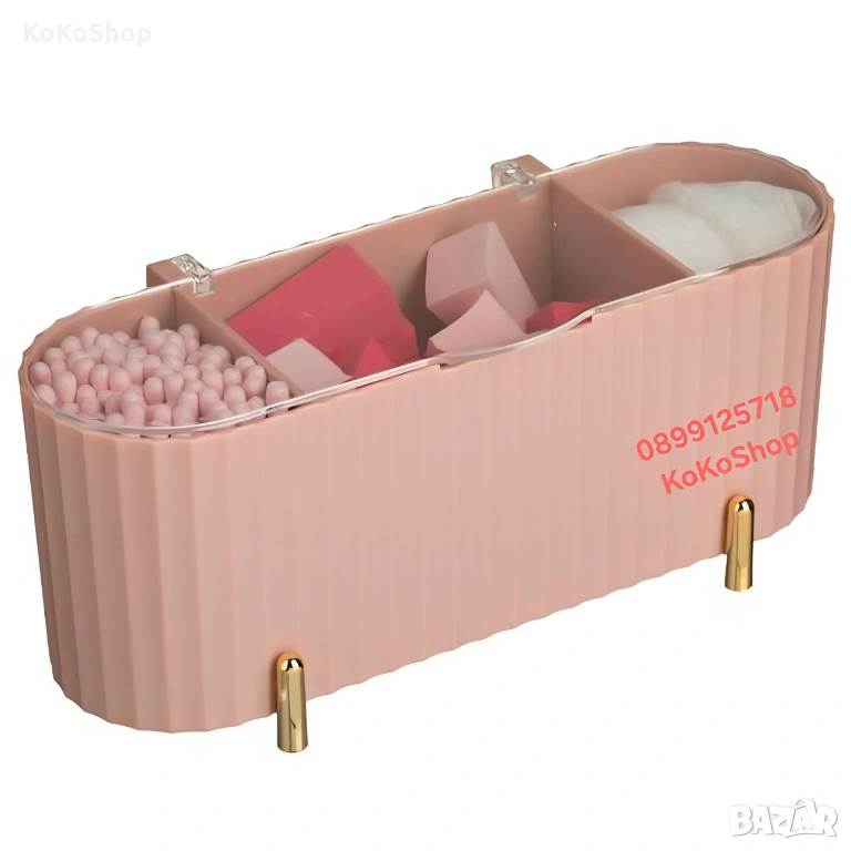 Органайзер за грим с гъбички и тампони, снимка 1