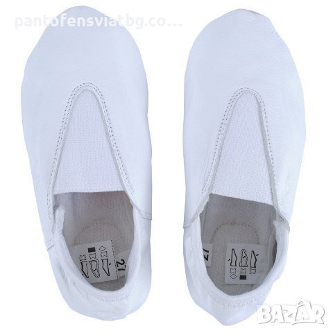 Кожени цвички в бяло за танци и спорт 24/40, снимка 1