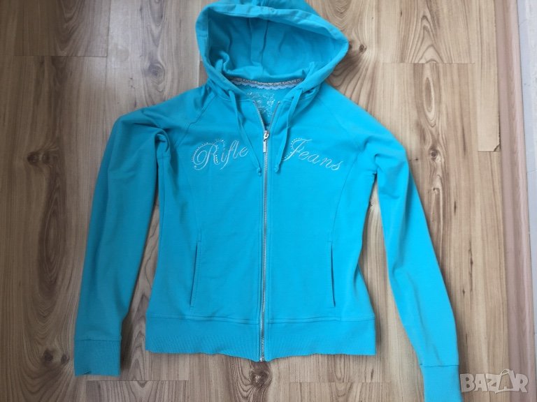 Дамски суичър RIFLE оригинал, size M, елекртиково син, много запазен , снимка 1