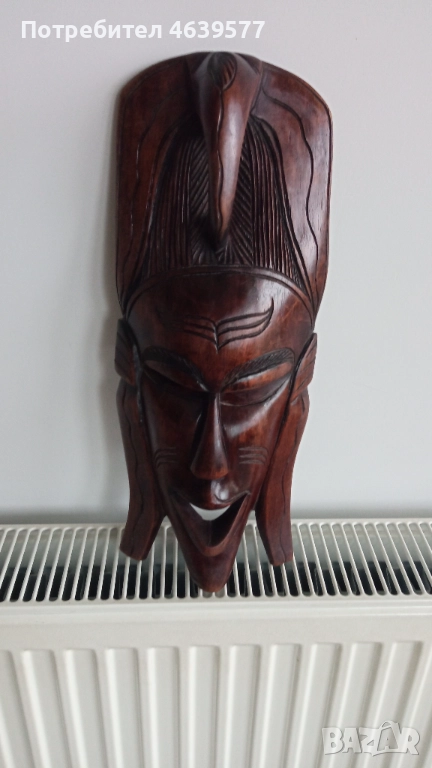 Екзотична, дървена маска, снимка 1