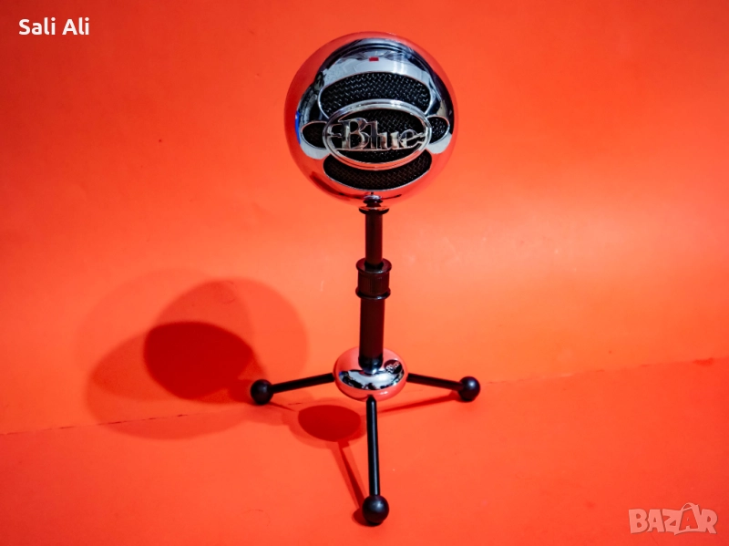 Logitech Blue Snowball Хром USB кондензаторен микрофон запис стрийминг, снимка 1