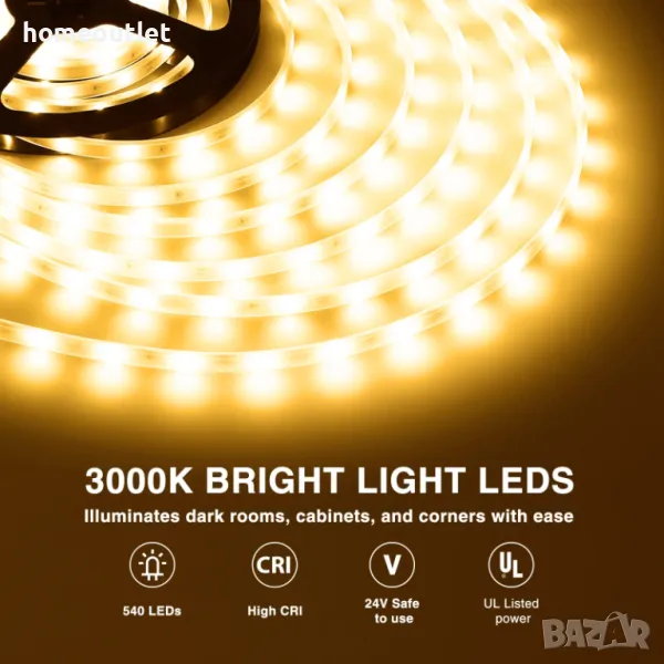 ПРОМОЦИЯ Водоустойчива LED лента, комплект от 3бр. х 5м., снимка 1