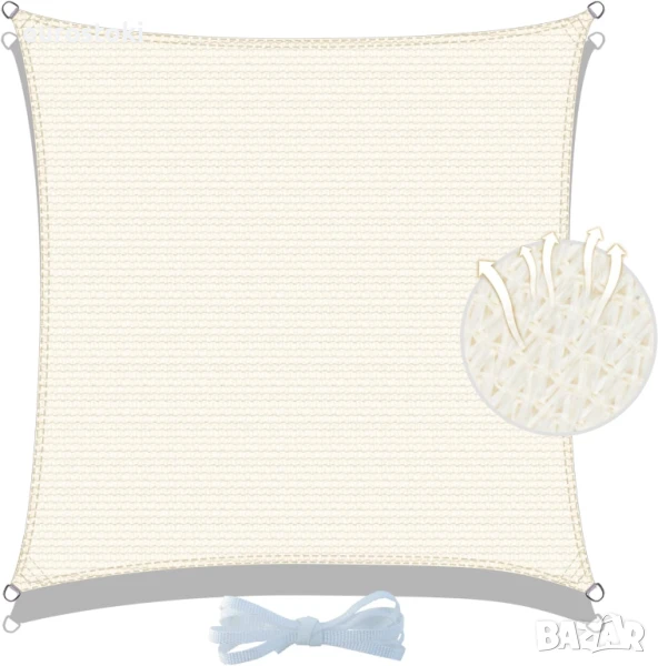 Cool Area Сенник за хладна зона, правоъгълен 2,0 x 3,0 метра, слънцезащитен HDPE, подходящ за градин, снимка 1