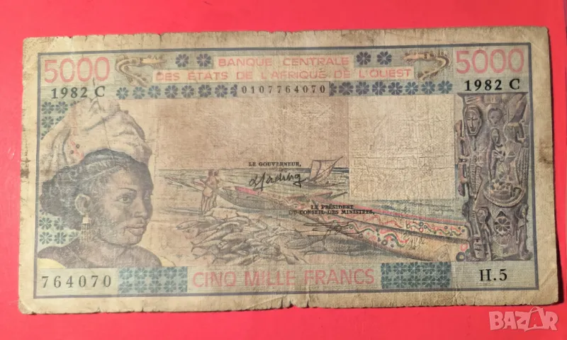 Западна Африка Конго 5000 франка 1982 година, снимка 1