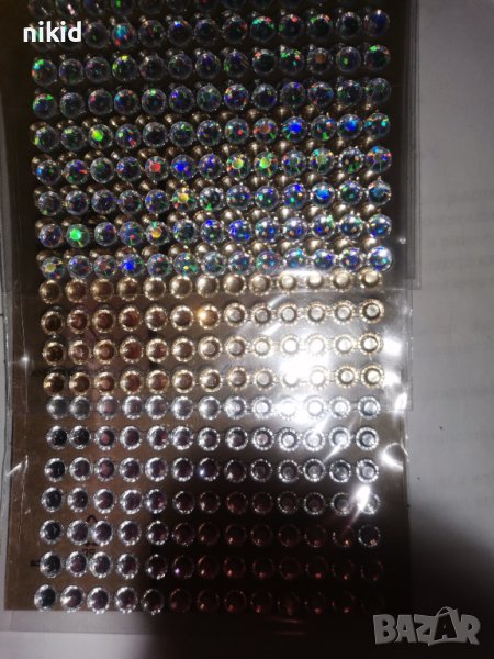3 вида прозрачни малки самозалепващи камъчета лепенки декорация нокти ръчна изработка, снимка 1