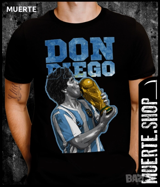 Черна тениска с щампа DON DIEGO MONDIAL, снимка 1