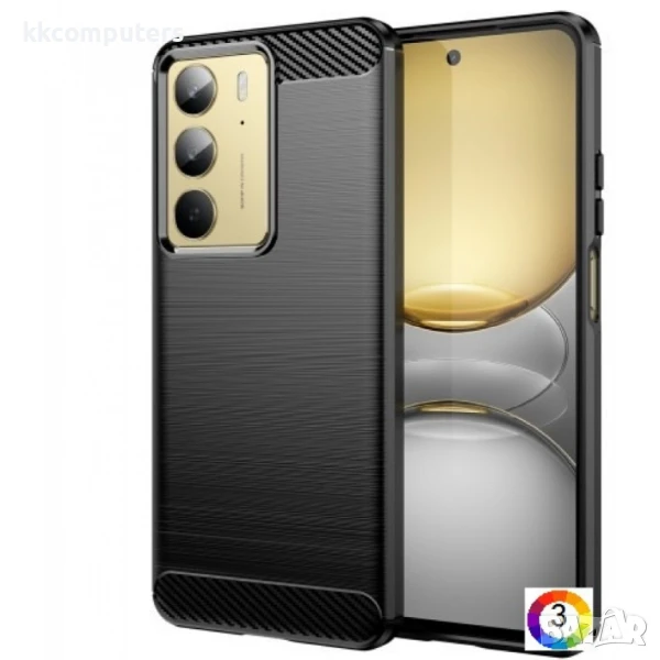 Realme 14x / Realme C75 Удароустойчив Carbon Fiber Калъф и Протектор, снимка 1