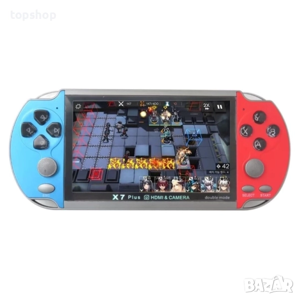 2025 Обновена X7 Plus ръчна игрова конзола с 5.1-инчов екран 8G вградена 10 000 игри, класическа ..., снимка 1