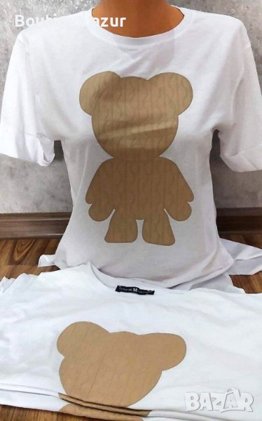 памучни дамски тениски с гумирано лого , снимка 1