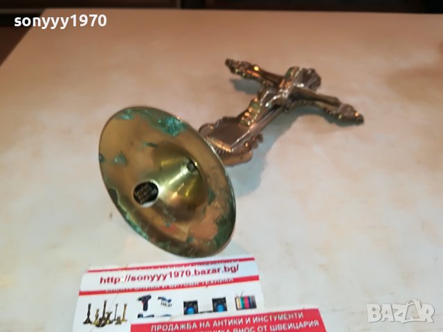 🛑📢GARANTIERT MASSIV MESSING-КРЪСТ С ХРИСТОС 1010221322, снимка 3 - Антикварни и старинни предмети - 38281463
