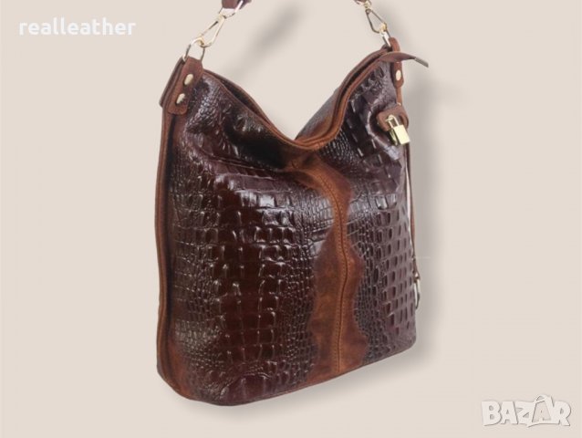 Ефектна дамска чанта от естествена кожа Италия, снимка 14 - Чанти - 31620012