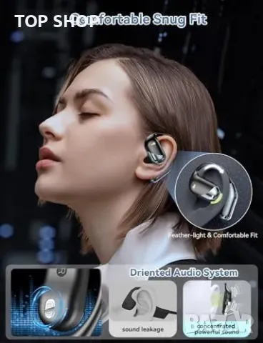 Нови Andygo отворени слушалки за бягане, LED дисплей, 60 ч възпроизвеждане, снимка 6 - Bluetooth слушалки - 49444624