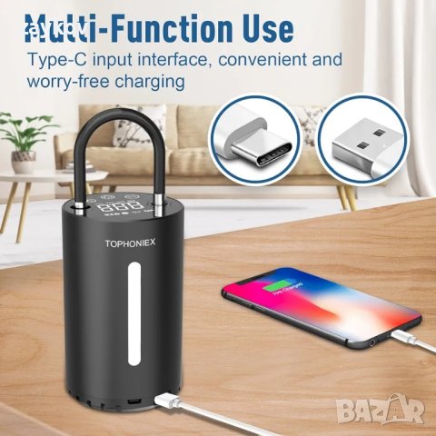 Преносим компресор за въздушна помпа Tophoniex, 150PSI ръчна електрическа помпа, снимка 5 - Компресори - 44354375